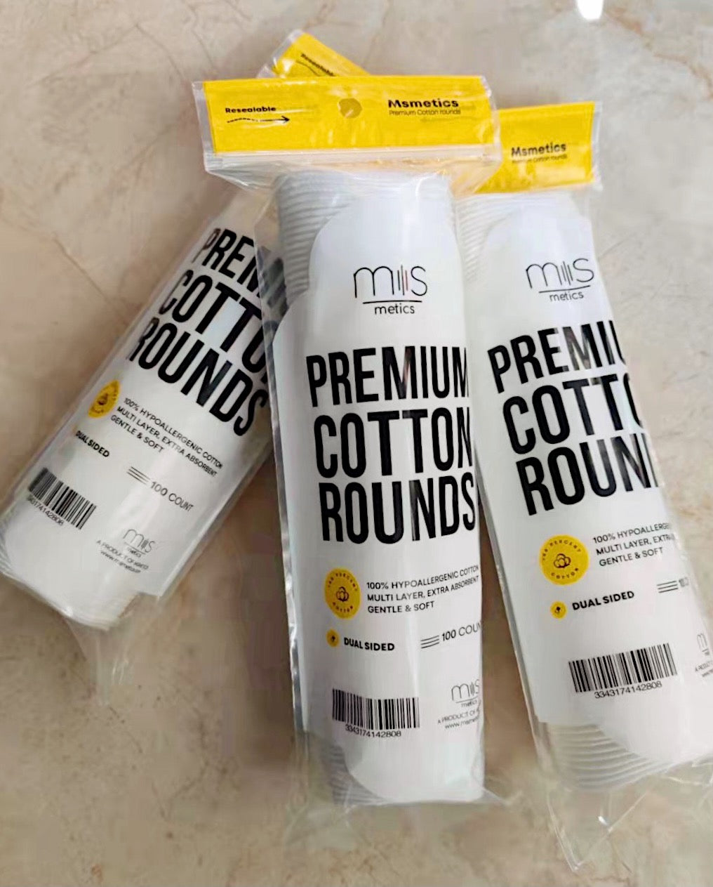 Bel Premium Watte Cotton Pleats + Microfaser - Cosmetic Cotton Pads,  square, 120 pcs